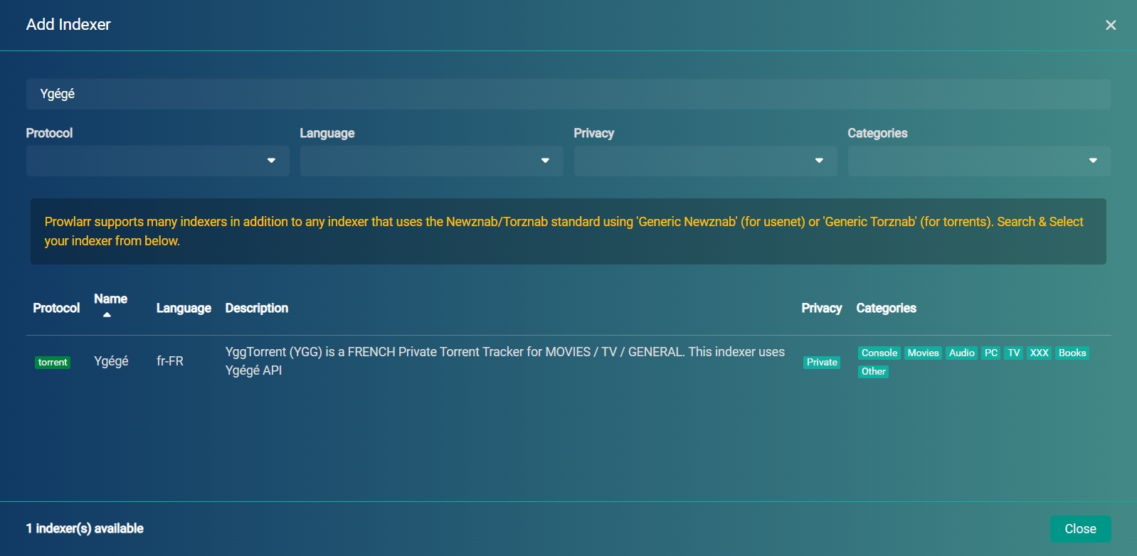 Prowlarr Add Indexer