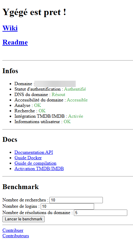 Page d'informations Ygégé